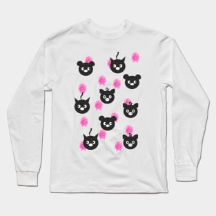 Funny Cat, Pig, Bear Long Sleeve T-Shirt